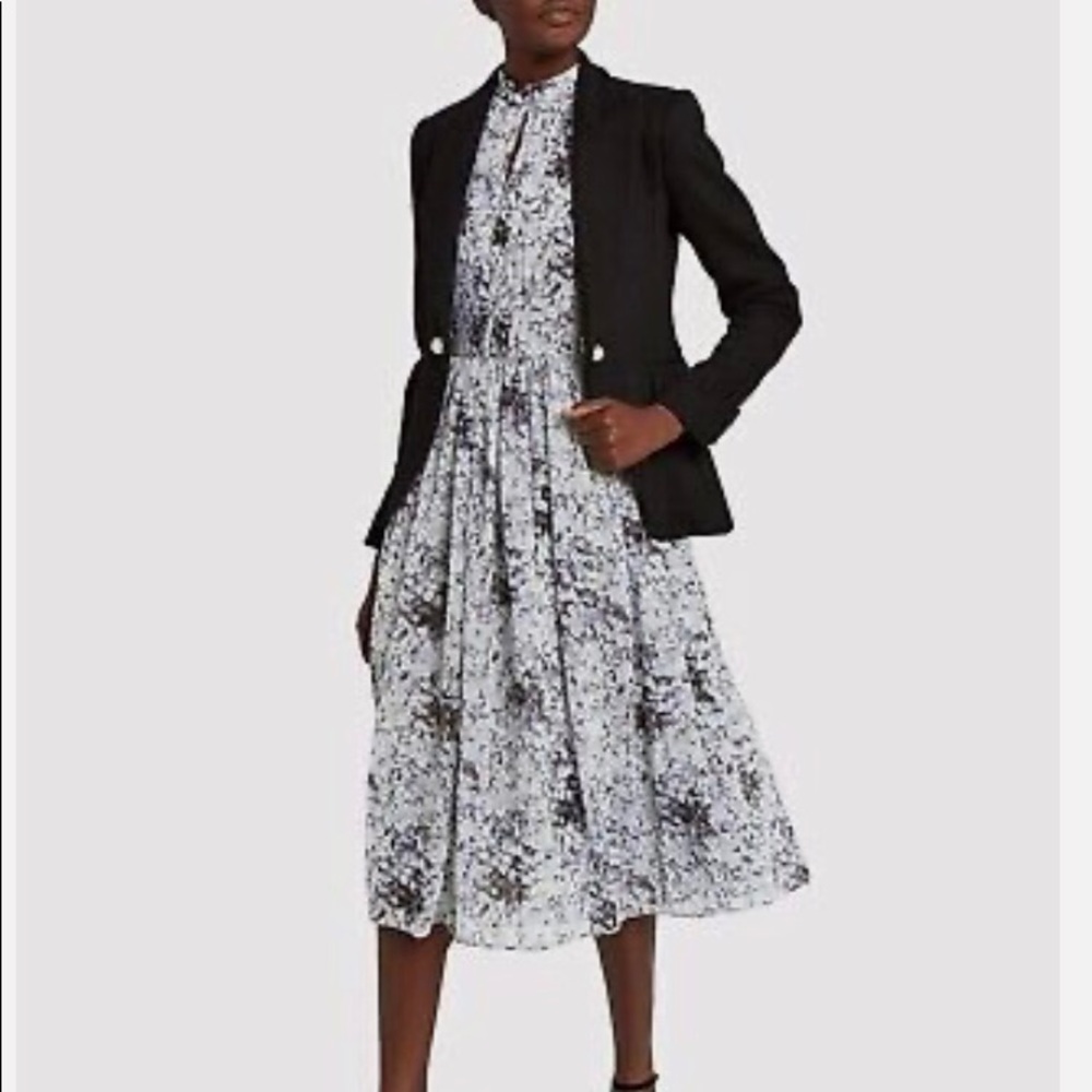 Adam Lippes sleeveless High Neck Midi Front Pleated dress in size 2 .